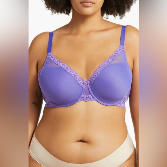 Natori Other - NWT NATORI Full Figure Underwire Feather Bra Neon Rose or Blue Lavender 30D $34